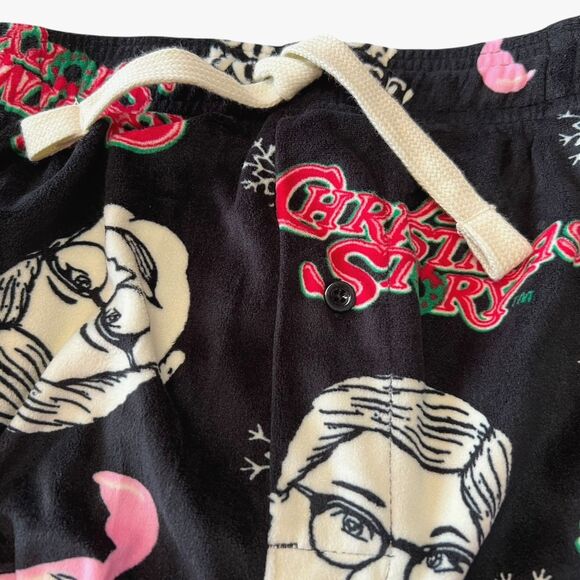 A Christmas Story Pajama Sleep Pants Ralphie Mens Large Raw Cut Hem 27.5” Inseam - Picture 8 of 14